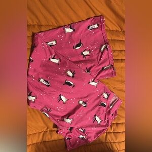 Pink Penguin Print Pajama Gown